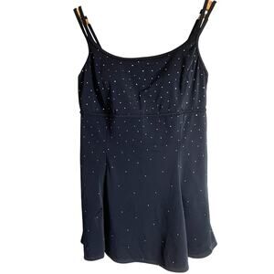 Great Lengths black polka dot swim dress padded wireless slimming Size 12